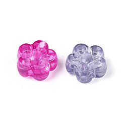 透明なアクリルビーズ  花  ミックスカラー  8x8.5x3.5mm  穴：1.5mm  約3330個/500g&nbsp;OACR-N150-43