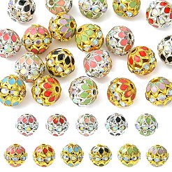 10Pcs Round Brass Enamel Beads&nbsp;KK-YW0003-59