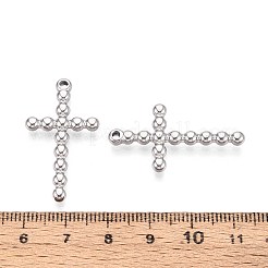 304ステンレススチール製宗教用クロスペンダント  変色しない  ステンレス鋼色  33x18x3mm  穴：1.6mm&nbsp;STAS-T067-34P