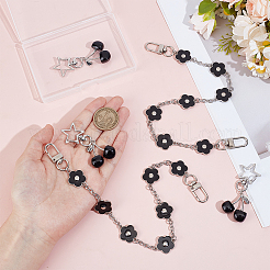 2Pcs Flower Alloy Enamel Bag Decorative Chains&nbsp;PURS-PH0001-29