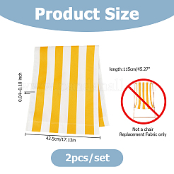 ストライプ柄チェア オックスフォード布 2枚  ビーチチェアクロス交換用品  きいろ  1150x435x1~2.5mm&nbsp;AJEW-HS0001-43B