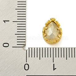 縫い付けラインストーン  ガラスクリスタルラインストーンマルチ連リンク  真鍮製爪付き台座付き  衣料品アクセサリー  ティアドロップ  ゴールドカラー  9.5x7x4.5mm  穴：0.8mm&nbsp;EGLA-F162-22G-01