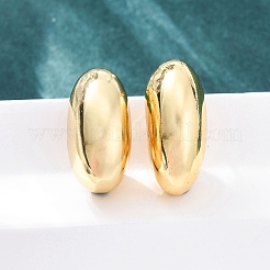 Oval Brass Stud Earrings&nbsp;EJEW-Q015-20B-G