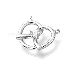 925 Sterling Silver Pave Clear Cubic Zirconia Heart Charms&nbsp;STER-P067-03P