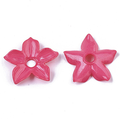 プラスチックビーズキャップのように不透明  5花びら  花  ミックスカラー  38~42x38~42x7.5mm  穴：6.5mm  約320個/500g&nbsp;MACR-T039-011