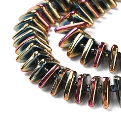 電気メッキガラスビーズセット  三角形  赤ミディアム紫  9x15.5~16x2.8~3mm  穴：1mm  約119~131個/連  24.21''~24.41''（61.5~62センチメートル）&nbsp;GLAA-K061-04A-FB01