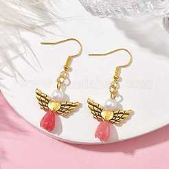 Angel Antique Golden Alloy & Resin Dangle Earrings&nbsp;EJEW-JE05686-05