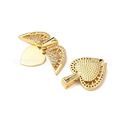 Brass Micro Pave Cubic Zirconia Openable Pendants&nbsp;KK-D012-02G