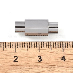 変色しにくい滑らかな304ステンレススチール製のマグネット留め具と接着端  コラム  多面カット  ステンレス鋼色  18x7x7mm  穴：4mm&nbsp;STAS-H402-63P-4MM