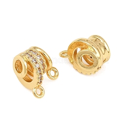 Brass Micro Pave Cubic Zirconia Tube Bails&nbsp;CU-CBAFB7D-09G