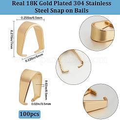 100Pcs 304 Stainless Steel Snap on Bails&nbsp;STAS-BBC0006-47