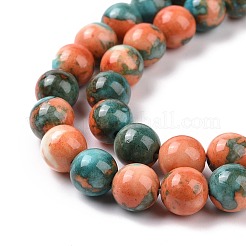 Synthetic Ocean White Jade Round Bead Strands&nbsp;G-M165-4mm-04