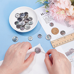 Natural Black Lip Shell Buttons&nbsp;BUTT-ME0001-12