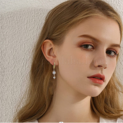 20Pcs 2 Colors Brass Micro Pave Clear Cubic Zirconia Earring Hooks&nbsp;KK-HY0002-81