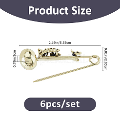 6Pcs Skeleton Halloween Zinc Alloy Brooch&nbsp;JEWB-FH0002-37AG