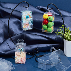 透明なプラスチックのギフト用の箱  長方形  透明  3.7x3.7x7cm&nbsp;CON-WH0086-043