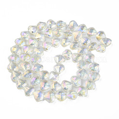 Electroplate Transparent Glass Beads Strands&nbsp;EGLA-N002-36-C04