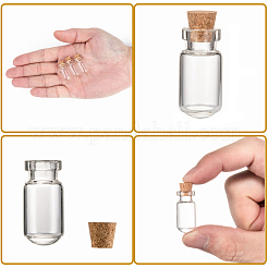 ガラスボトルビーズ瓶保存容器  コルク栓付き  ウィッシングボトル  透明  1.3x2.7cm  ボトルネック：直径0.9cm  容量：3.5ml（0.12液量オンス）&nbsp;X-CON-Q017