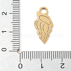 304ステンレスペンダント  レーザー切断  コンクチャーム  18KGP本金メッキ  19.5x9x1mm  穴：3mm&nbsp;LS-STAS-M076-03G