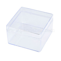ポリスチレンプラスチックビーズ貯蔵容器  正方形  透明  8x8x5cm&nbsp;LS-CON-N011-039