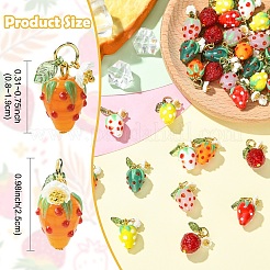 5Pcs Handmade Lampwork Strawberry Pendants&nbsp;PALLOY-YW00108-01