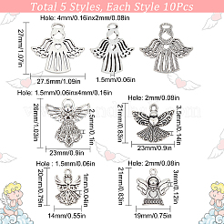 50Pcs 5 Style Tibetan Style Alloy Pendants&nbsp;PALLOY-SC0004-07