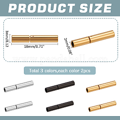6個 3色 304ステンレススチール製バヨネット留め具  ミックスカラー  18x3mm  穴：2mm  2個/カラー&nbsp;FIND-PH0021-89A