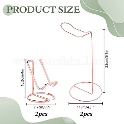 4種類のスタイルのアイアンヘッドセットホルダー2個  ローズゴールド  75~110x77~110x102~230mm  2個/スタイル&nbsp;AJEW-DR0002-61RG