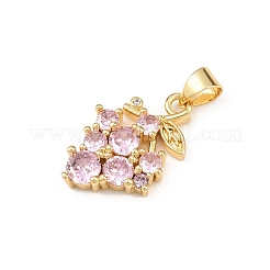 Brass Pave Cubic Zirconia Pendants&nbsp;X1-KK-F919-28G-01