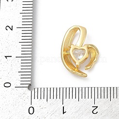 Brass Pave Cubic Zirconia Pendants&nbsp;KK-U062-32G