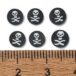 ハロウィーンをテーマにした手作りポリマー粘土のカボション  レジンクラフトやDIYプロジェクト用のポリマークレイスライス  スケルトン  ブラック  5.5x1mm  約29411個/1000g&nbsp;CLAY-M005-23