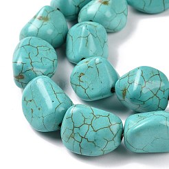 合成ターコイズビーズ連売り  染め  ターコイズ  19~22x14~16mm  穴  1mm  20個/連  15インチ  8~9連売り/ 1000g&nbsp;TURQ-G506-2