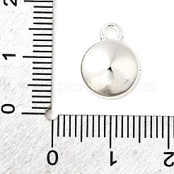 チベットスタイルの合金フラットラウンドチャームペンダントxilionリボリはシャトンラインストーンのセッティングをバック指摘  銀  8mmのラインストーンに適する  13x10x5mm  穴：2mm&nbsp;PALLOY-O034-B-S01