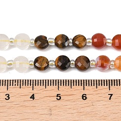 Natural Agate(Dyed & Heated) & Dyed White Jade & Tiger Eye Beads Strands&nbsp;G-Z135-B09