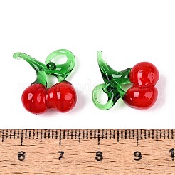 手作りランプワークペンダント  チェリー  レッド  18.5~21x14~18.5x7.5~9mm  穴：2.5~4x3~5.5mm&nbsp;LAMP-N028-19
