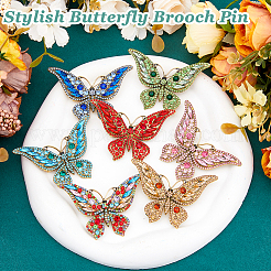 7Pcs 7 Colors Alloy Rhinestone Brooch&nbsp;JEWB-FH0001-65