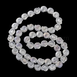 電気メッキガラスビーズセット  ABカラーメッキ  カタツムリ  クリアAB  12.5x11.5x4.5mm  穴：1mm  約50個/連  24.41インチ（62cm）&nbsp;EGLA-F164-AB01