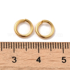 304ステンレススチールオープン丸カン  ラウンド  24KGP本金メッキ  8x1.2mm  17ゲージ  内径：5.6mm&nbsp;STAS-G096-03G