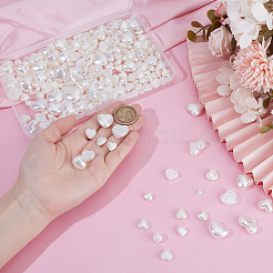 250個のABSプラスチックイミテーションパールビーズ  ハート  ミックスカラー  5~17x6~23x4~13mm  穴：1.2~2mm&nbsp;KY-PH0002-21