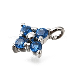 Brass Micro Pave Cubic Zirconia Pendants&nbsp;KK-D356-07A-P