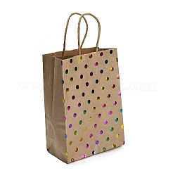 Rainbow Color Stamping Kraft Paper Gift Tote Bags&nbsp;ABAG-K005-01C