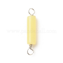Natural Lemon Jade Connector Charms&nbsp;PALLOY-JF01574-02