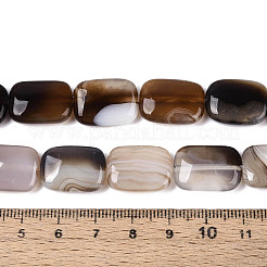 天然石瑪瑙ビーズ連売り  染め  長方形  キャメル  17~19x13~14x5~6.5mm  穴：1mm  約22個/連  15.55~15.75インチ（39.5~40cm）&nbsp;G-N356-03A-03