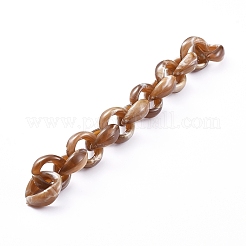手作りアクリルローロチェーン  ベルチャーチェーン  天然石風  キャメル  リンク：20x18x8mm  約39.37インチ（1m）/連&nbsp;AJEW-JB00537-05