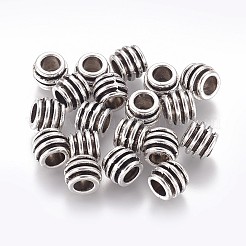 Tibetan Silver Alloy Barrel Large Hole European Beads&nbsp;LFH10203Y-NF