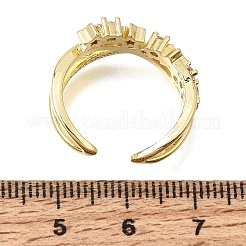 Brass Micro Pave Cubic Zirconia Enamel Cuff Rings for Women&nbsp;CU-CBAE7DF-13G-02