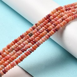 天然ドロマイトビーズ連売り  合成オパールと  染め  ロンデル  ライトコーラル  4x2mm  穴：0.7mm  約177個/連  15.94''（40.5センチメートル）&nbsp;G-K350-A01-01G