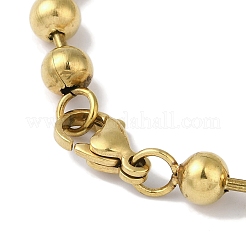 IP Plating(IP) 304 Stainless Steel Beads Ball Chain Bracelets for Women&nbsp;BJEW-B092-02A-G