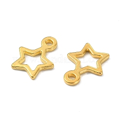 100 個 2 色のチベットスタイル合金チャーム  スター  クリスマス  ゴールデン＆シルバー  14x10x2mm  穴：1.5mm  50個/カラー&nbsp;FIND-FS0001-60