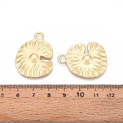 ラックメッキ合金ペンダント  葉  カドミウムフリー＆鉛フリー  マットゴールドカラー  32x25x3.5mm  穴：3.8mm&nbsp;PALLOY-N179-10MG